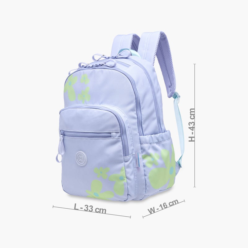 MARSHMALLOW Backpack-Petals-2 Cmprt-Girls- (Polyester) Blue \ 33X43X16 - Image 4